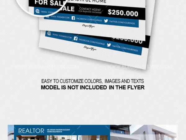Grid Clean Realtor Flyer Template and Facebook Cover 1