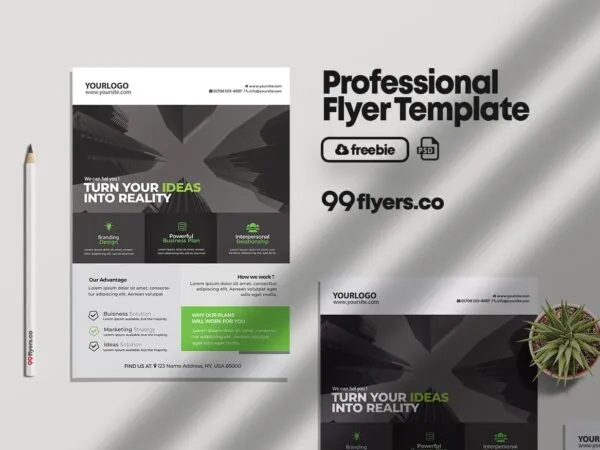 Grid Corporate Business Marketing Flyer Template 1