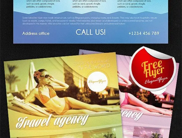 Grid Creative Travel Design Flyer Template and Facebook Cover 1