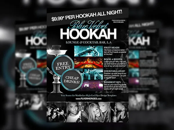 Grid Hookah Lounge Flyer Template 1