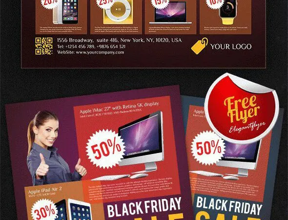 Grid Modern Black Friday Flyer Along with Facebook Cover Templates 1