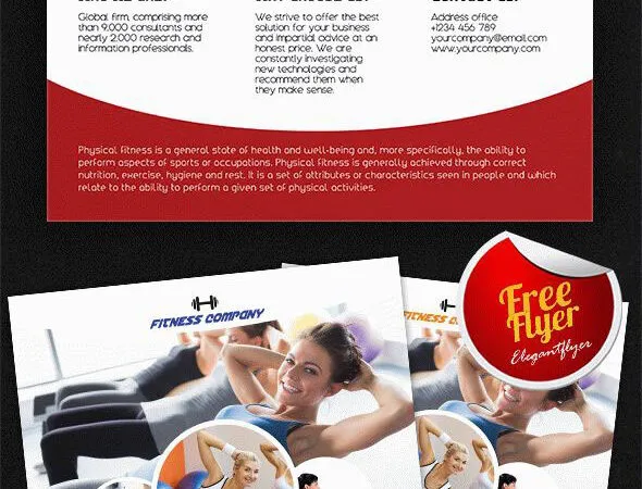 Grid Photo Fitness Club Flyer and Facebook Cover Template 1