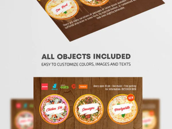 Grid Pizza Flyer Template 1