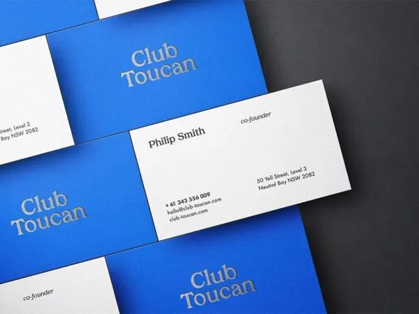 Grid of Rectangular Business Card Mockup 1