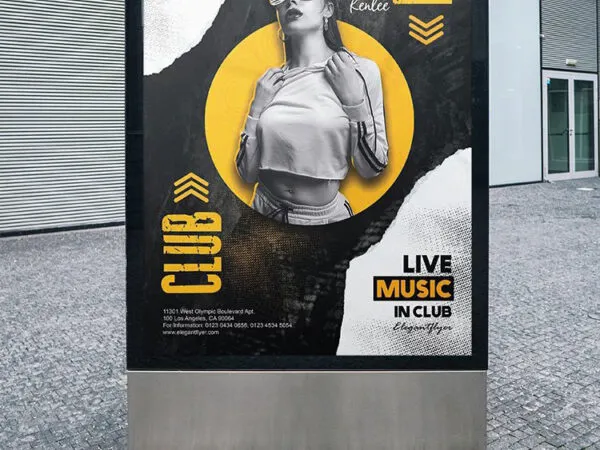 Grunge Circle Nightclub Party Poster Template 1