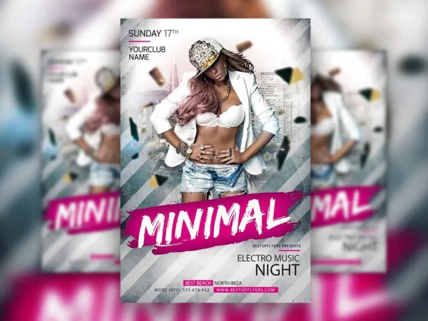 Grunge Electro Dance Night Flyer Template Plus a Facebook Cover 1