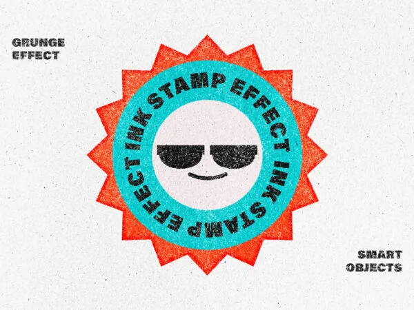 Grunge Ink Stamp Text and Logo Effect 1