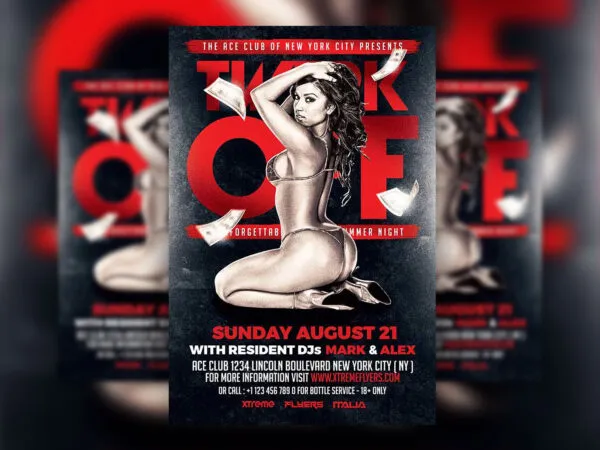 Grunge Twerk Off Contest Flyer Template 1