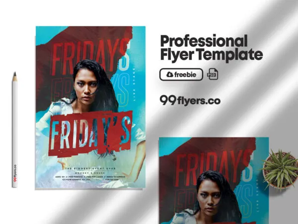 Grunge and Attractive Nightclub Party Flyer Template 1