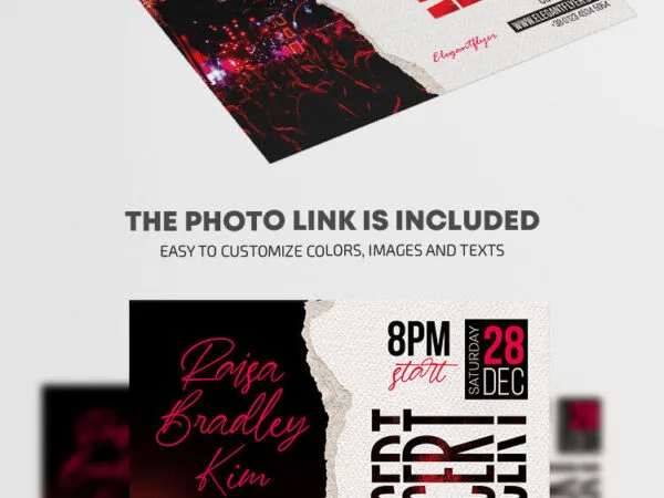 Grunge and Creative Musical Concert Flyer Template 1