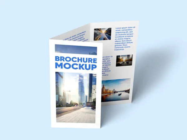 Half Closed Trifold Brochure Mockup 1