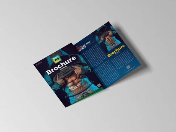 Half open A5 Tri fold Brochure Mockup 1