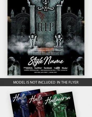 Halloween Tombstone Flyer Template 1