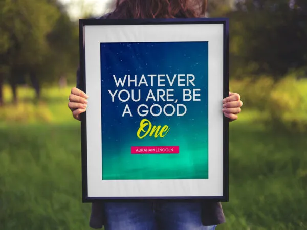 Hand Held Poster Frame in Nature Mockup 1