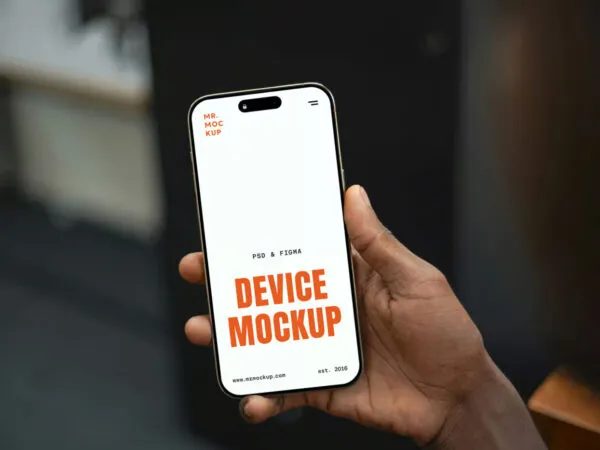 Hand Holding iPhone 16 Pro Mockup 1