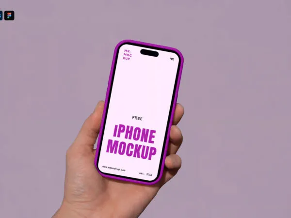 Hand Holding iPhone Pro Mockup 1