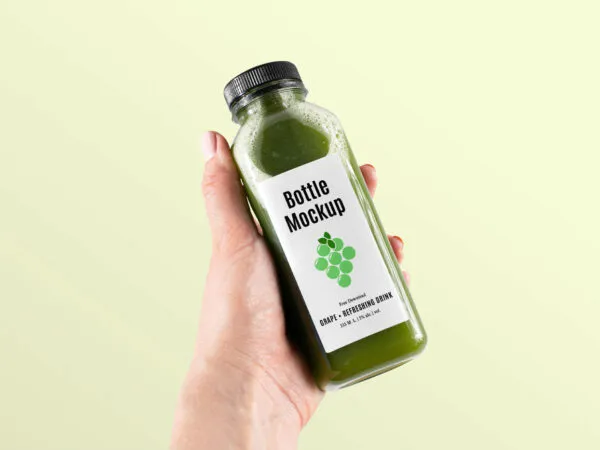 Hand holding Healthy Bottle Mockup 1