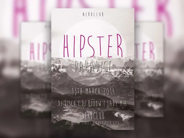 Hand written Hipster event Flyer Template 1