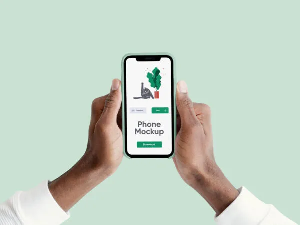 Hands Holding a Phone With a Case Mockup 1