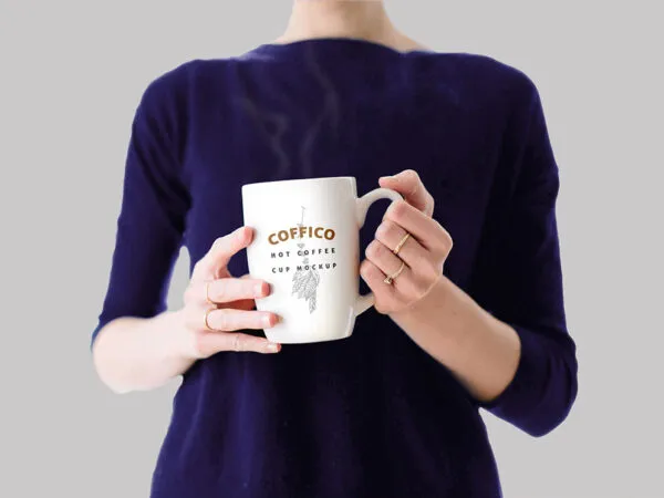 Hands of a Woman Holding a Coffee Mug Mockup 1