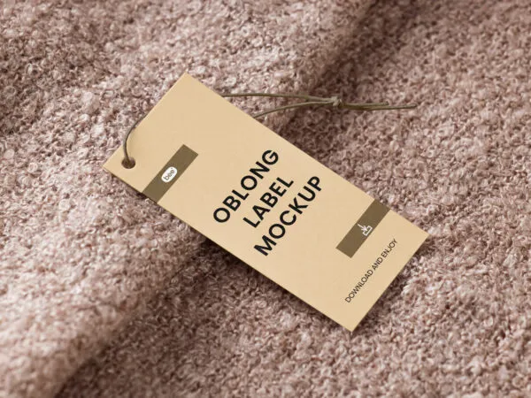 Hanging Paper Tag Mockup on Blanket 1