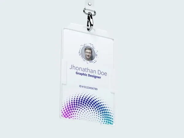 Hanging Vertical ID Card Mockup 1