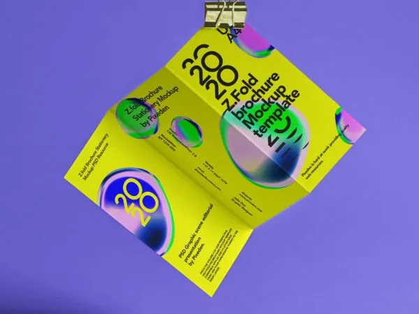 Hanging Z fold Brochure Mockup 1
