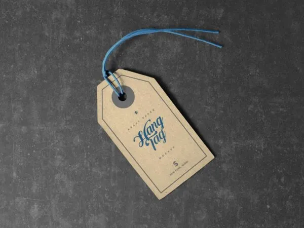 Hangtag Laid in the Top View Mockup 1