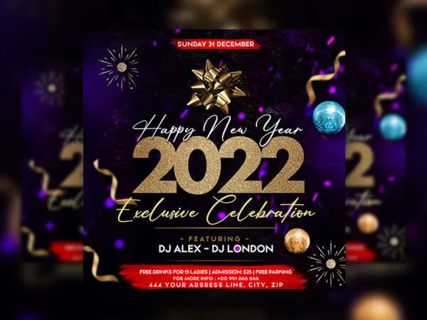Happy Festive Nye Celebration Flyer Instagram Template 1