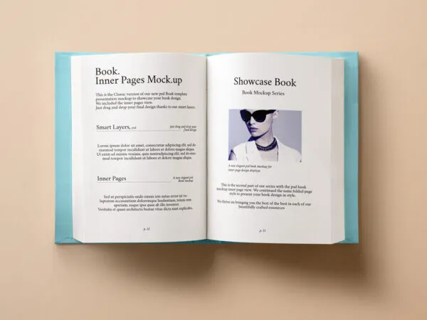 Hardback Book Mockup Featuring Inner Pages 1