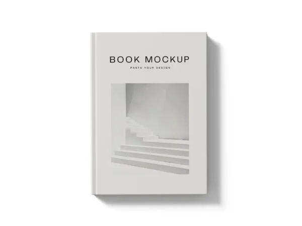 Hardcover Book Mockup in Top View 1