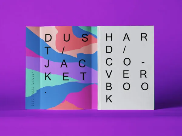 Hardcover Book and Its Dust Jacket Mockup 1