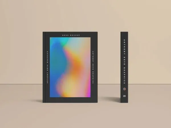 Hardcover Book and The Spine Mockup 1