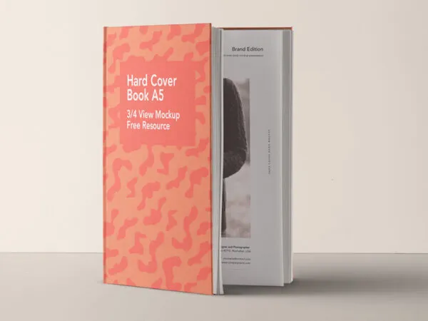 Hardcover Book with Inner Page Mockup 1