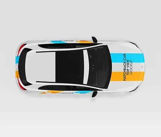 Hatchback Car Top View Mockup 1