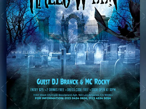 Haunted Modern Halloween Flyer Template 1