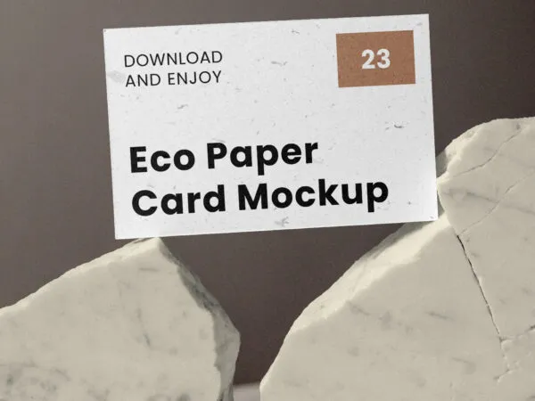 Head on Sight of Business Card Mockup with Stones 1