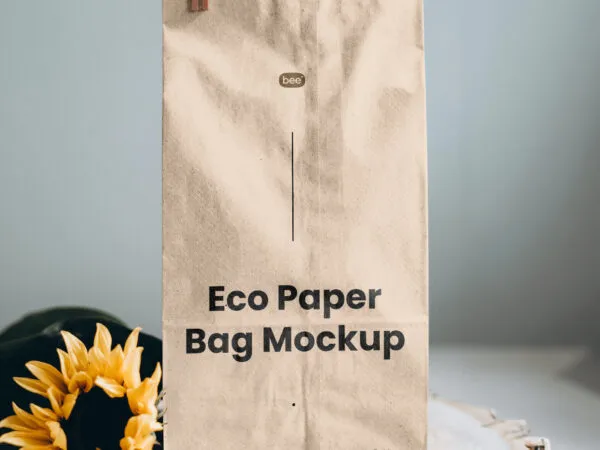 Head on View of Eco Bag Mockup with Sunflower 1