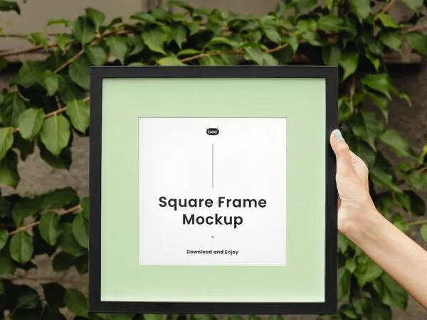 Head on View of Frame Mockup in Hand 1