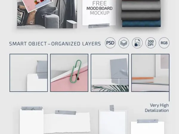 Head on View of Mood Board Mockup 1