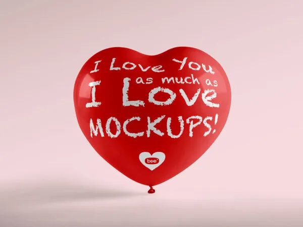 Heart Shaped Balloon Mockup 1