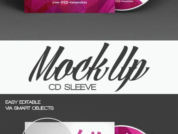 Highly Detailed Front View CD Sleeve Mockup 1