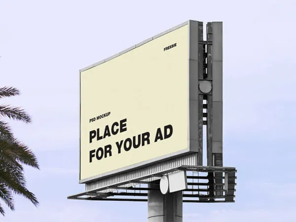 Highway Billboard Mockup Perspective View 1