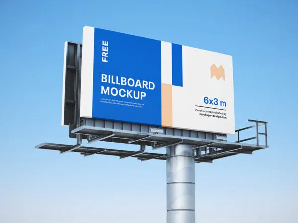 Highway Billboard Mockup with 3 Angles 1