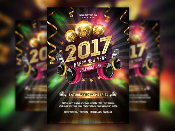 Hip Hop Creative New Year Party Flyer Template 1