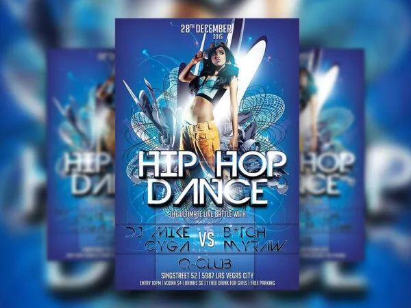 Hip Hop Dance and Music Performance Flyer Template 1