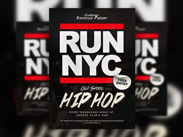 Hip Hop Music and Club Events Flyer Template 1
