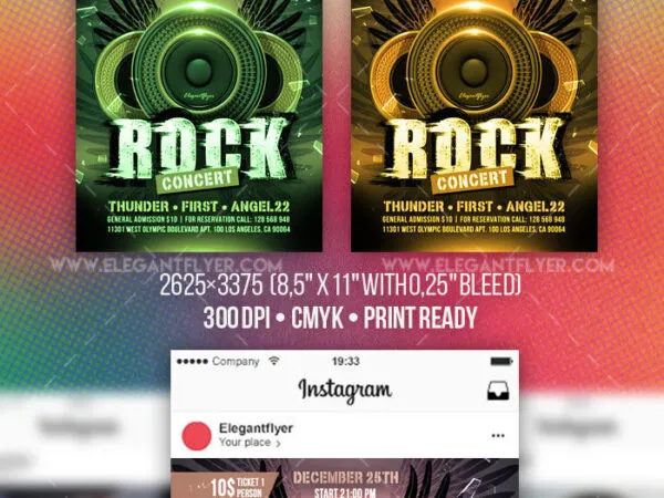 Hip Hop Rock Concert Event Flyer Instagram Post Templates 1