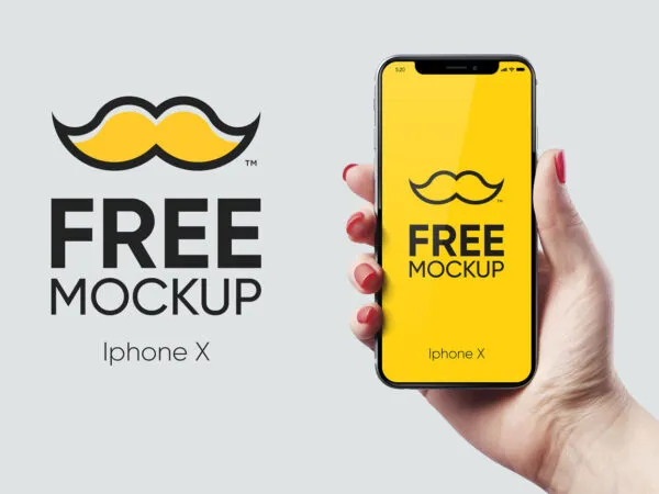 Holding in Hand iPhone X Mockup 1