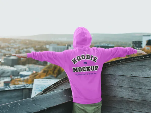 Hoodie Mockup in Back View 1